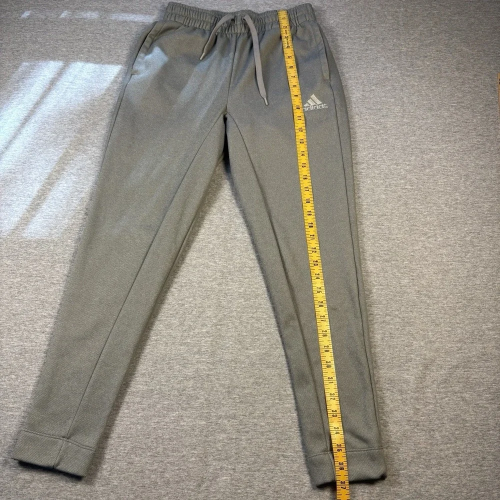 Adidas Aeroready Drawstring Athletic Pants Joggers Small Light Gray White Logo